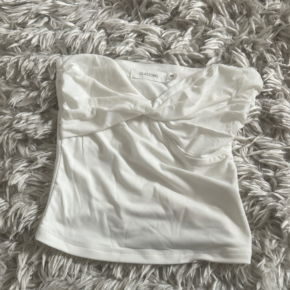 Glassons Cream Strapless Crop Top